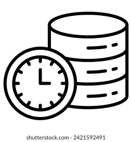 Real-time Data icon line vector illustration