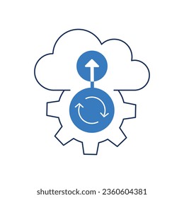 Real-Time Data Synchronization Vector Icon.