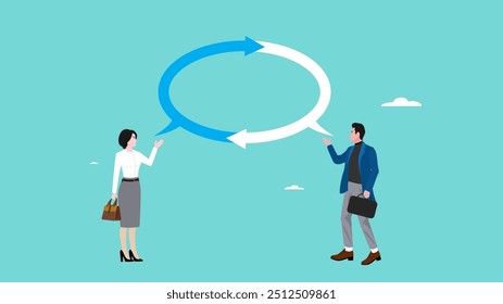 Comentarios en tiempo real sobre el trabajo en equipo para mejorar la calidad del trabajo, las habilidades de comunicación o las discusiones de preguntas y respuestas para desarrollar ideas, dos trabajadores se dan Comentarios para mejorar