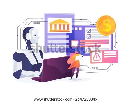 Real-Time Fraud Detection Systems abstract concept vector illustration. AI monitors transactions in real time to prevent financial fraud. abstract metaphor.