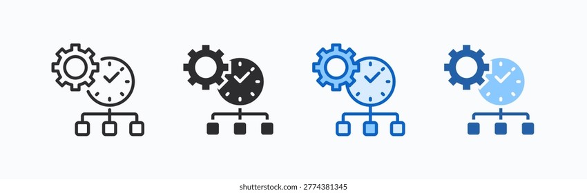 Realtime Icon Sheet Multiple Style Collection Isolated Vector
