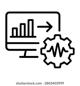 Real-time Inference Line Icon representing real-time inference, suitable for web interfaces, presentations, reports, apps, and clean vector design projects