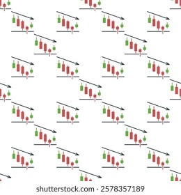 Real-Time Market Data Analysis with Candlestick Chart vector concept seamless pattern