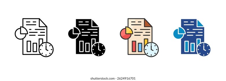 Real-Time Reporting Icon Set Multiple Style Collection