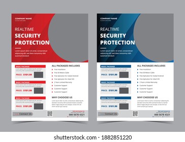 Realtime Security System Protection Flyer, A4, Vector