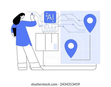 Real-Time Supply Chain Visibility with AI abstract concept vector illustration. Supply Chain Management. Real-time visibility helps to anticipate disruptions. AI Technology. abstract metaphor.