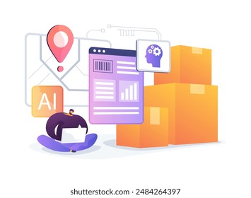 Real-Time Supply Chain Visibility with AI abstract concept vector illustration. Supply Chain Management. Real-time visibility helps to anticipate disruptions. AI Technology. abstract metaphor.