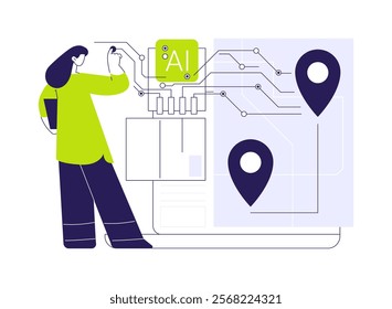 Real-Time Supply Chain Visibility with AI abstract concept vector illustration. Supply Chain Management. Real-time visibility helps to anticipate disruptions. AI Technology. abstract metaphor.