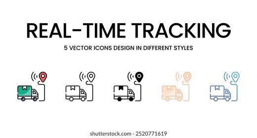 Real-Time Tracking vector icons set ready to use for web and mobile app