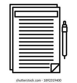 Realtor documents icon. Outline realtor documents vector icon for web design isolated on white background