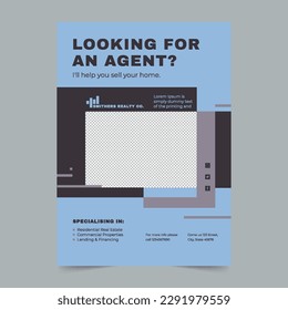 Realtor Flyer Template. A clean, modern, and high-quality design of Flyer vector design. Editable and customize template flyer