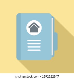 Realtor house folder icon. Flat illustration of realtor house folder vector icon for web design