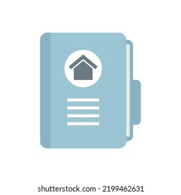 Realtor house folder icon. Flat illustration of realtor house folder vector icon isolated on white background