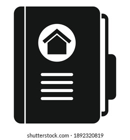 Realtor House Ordner Symbol. Einfache Illustration von Immobilienordnern, Vektorsymbol für Webdesign einzeln auf weißem Hintergrund