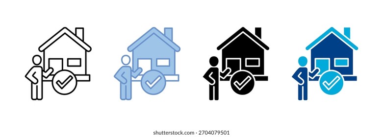 Conjunto de iconos de agente inmobiliario Colección de estilo múltiple