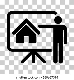 Realtor icon. Vector illustration style is flat iconic symbol, black color, transparent background. Designed for web and software interfaces.