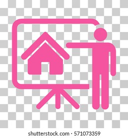 Realtor icon. Vector illustration style is flat iconic symbol, pink color, transparent background. Designed for web and software interfaces.