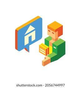 realtor isometric icon for business website,apps, and many more