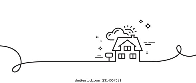 Realtor line icon. Continuous one line with curl. Real estate agent sign. Property agency symbol. Realtor single outline ribbon. Loop curve pattern. Vector