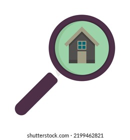 Realtor magnifier icon. Flat illustration of realtor magnifier vector icon isolated on white background