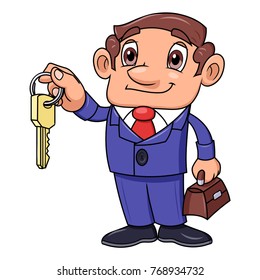 Realtor offering key to the apartment