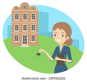 Realtor offers excellent space. Vector illustration.