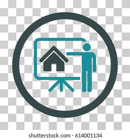 Realtor Presentation icon. Vector illustration style is flat iconic bicolor symbol, soft blue colors, transparent background. Designed for web and software interfaces.