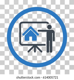 Realtor Presentation icon. Vector illustration style is flat iconic bicolor symbol, smooth blue colors, transparent background. Designed for web and software interfaces.