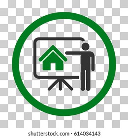 Realtor Presentation icon. Vector illustration style is flat iconic bicolor symbol, green and gray colors, transparent background. Designed for web and software interfaces.