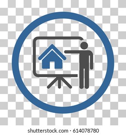 Realtor Presentation icon. Vector illustration style is flat iconic bicolor symbol, cobalt and gray colors, transparent background. Designed for web and software interfaces.