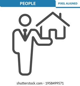 Realtor, Real Estate Agent Icon. Professional, pixel perfect icon, EPS 10 format.