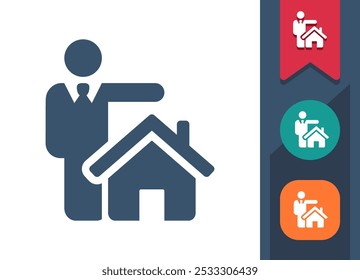 Realtor, Real Estate Agent Icon. Professional, pixel perfect icon. EPS 10 format.