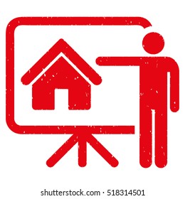 Realtor rubber seal stamp watermark. Icon vector symbol with grunge design and dust texture. Scratched red ink sticker on a white background.