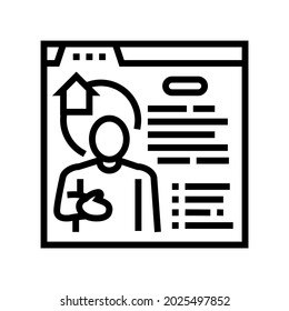 vector de icono de línea de servicios de realtor. firma de servicios de reporteros. símbolo de contorno aislado ilustración negra