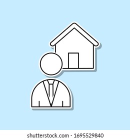 Realtor sticker icon. Simple thin line, outline vector of real estate icons for ui and ux, website or mobile application
