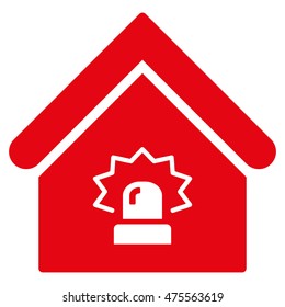 Realty Alarm icon. Vector style is flat iconic symbol, red color, white background.