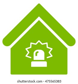 Realty Alarm icon. Vector style is flat iconic symbol, eco green color, white background.