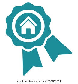Realty Award icon. Vector style is flat iconic symbol, soft blue color, white background.