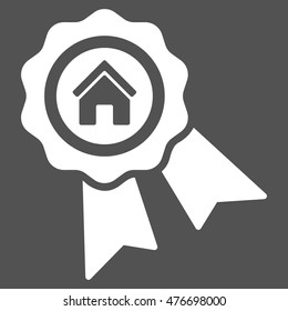 Realty Award icon. Vector style is flat iconic symbol, white color, gray background.