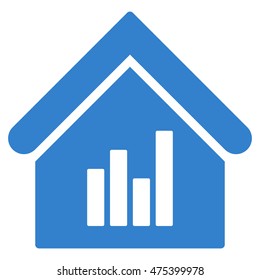 Realty Bar Chart icon. Vector style is flat iconic symbol, cobalt color, white background.