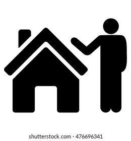 Realty Buyer icon. Vector style is flat iconic symbol, black color, white background.