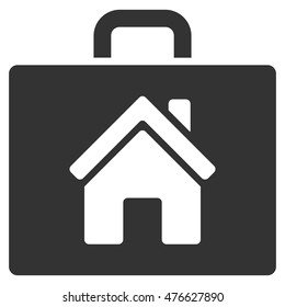 Realty Case icon. Vector style is flat iconic symbol, gray color, white background.