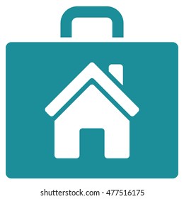 Realty Case icon. Vector style is flat iconic symbol, soft blue color, white background.
