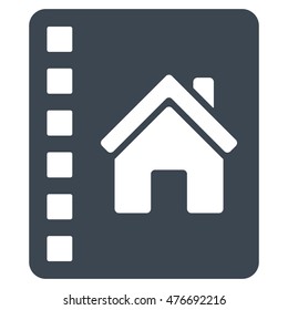 Realty Catalog icon. Vector style is flat iconic symbol, smooth blue color, white background.
