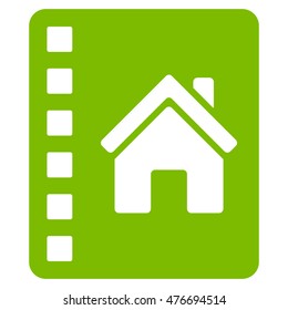 Realty Catalog icon. Vector style is flat iconic symbol, eco green color, white background.