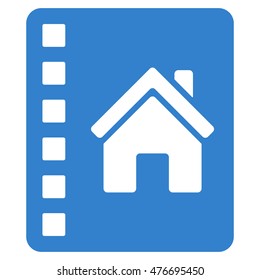 Realty Catalog icon. Vector style is flat iconic symbol, cobalt color, white background.