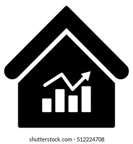 Realty Charts vector icon. Flat black symbol. Pictogram is isolated on a white background. Designed for web and software interfaces.