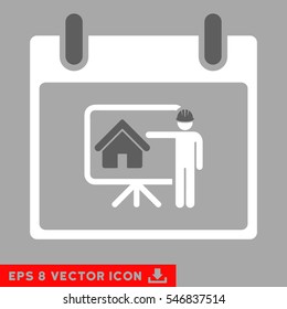 Realty Developer Calendar Day icon. Vector EPS illustration style is flat iconic bicolor symbol, dark gray and white colors.