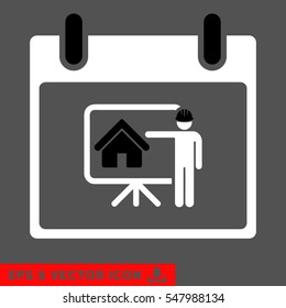 Realty Developer Calendar Day icon. Vector EPS illustration style is flat iconic bicolor symbol, black and white colors.