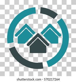 Realty Diagram icon. Vector illustration style is flat iconic bicolor symbol, soft blue colors, transparent background. Designed for web and software interfaces.
